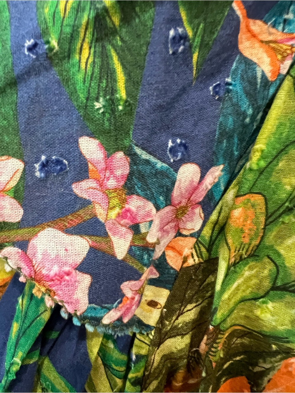 FARM Rio Tropical Botanical Ruffle-Sleeve Blouse Size Medium - Picture 13 of 16